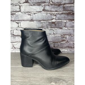 Nisolo Black Leather Ankle Back Zip Heel Booties Boots Women’s 9M US/40EU Mexico